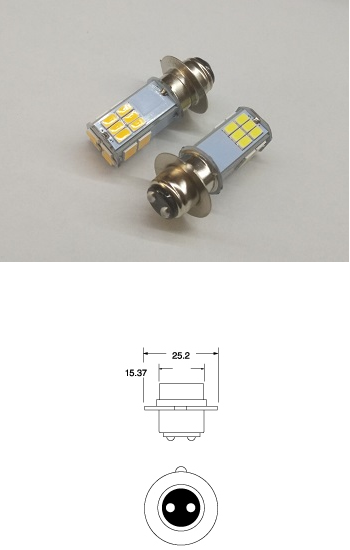 Ampoule 6V/25W/25W, socle: P15d