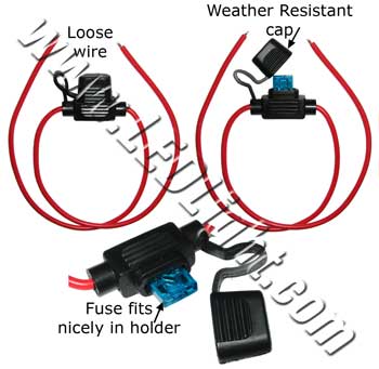 Mini Blade Weather Resistant Fuse Holder with Wires product 65475