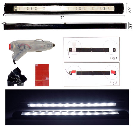 Automotive Custom LED lighting Rails 12V DC 1 pair