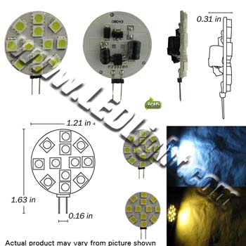 G4 GY6.35 12 5050 SMD 3 Chip LED Dimmable