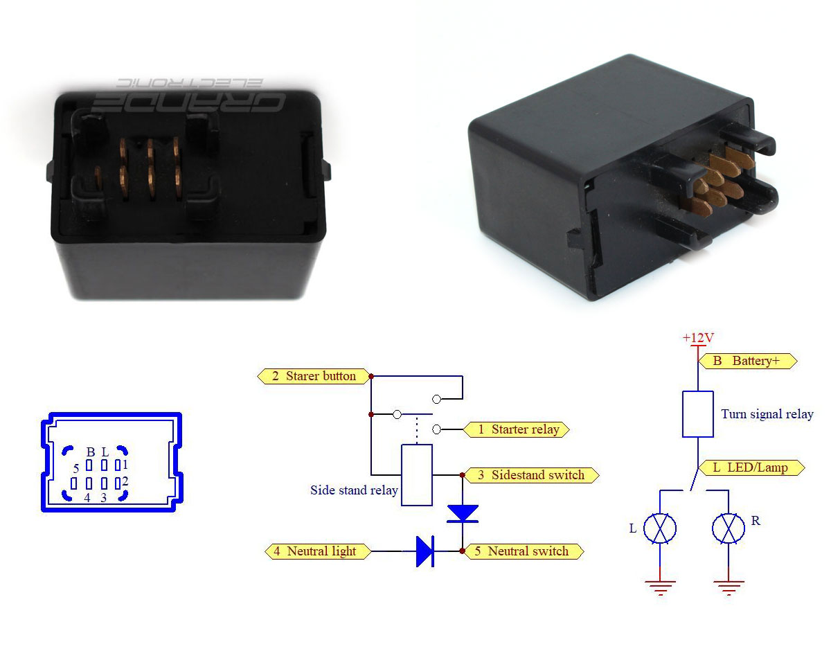 LED Flasher 12V 65W Compatible with 38610-10G00 38610-03F00