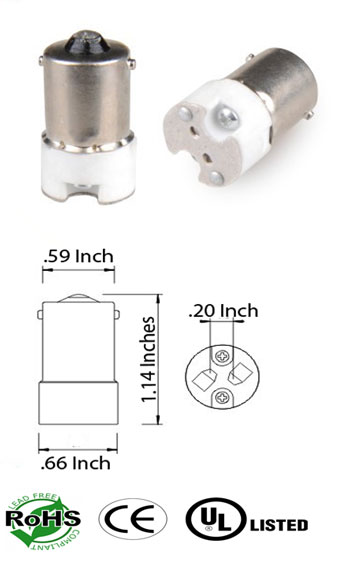 BA15S Male To G4 MR11 GX4.0 female Adapter Converter