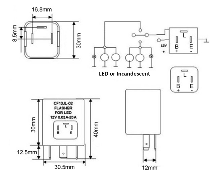 LED compatible flasher ep35 product 66866