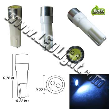 Miniature Wedge T5 0.5 Watt LED 12 VDC T1-3/4