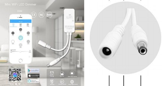 Dimmer WiFi Mini LED Controller 9-24V 1 Channel 6A 72W@12V