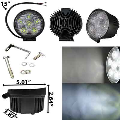 LED Off Road Light 60 Watt 10-30VDC 60 Watt 30 Deg Black IP67 Round