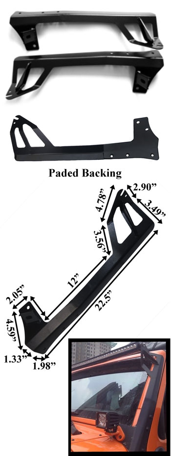 Jeep Win Shield Bracket Off Road LED Lighting