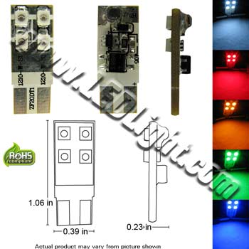 T10 Wedge 4 Ultra Bright SMD Side Firing 12 Volt AC/DC product 68464