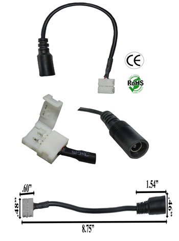 Interlinkable 8 mm 2 Conductor To 5 mm Female Power Plug