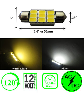 Festoon 4.5 Watt 35mm or 1-1/4-Inches 12 Volt AC Non Polarity