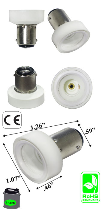 image of a BA15D to E12 Converter Adapter