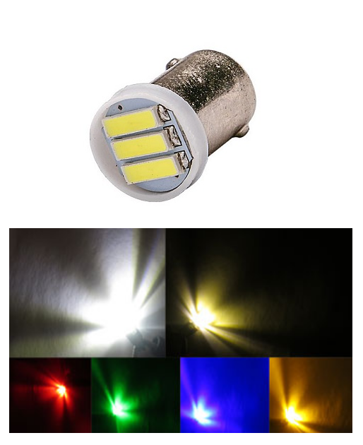 7 Osram 5122/Y Amber Yellow Miniature Globe Lamps Screw Base Light Bulbs 6V 5W 