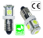 E10 LED Miniature Screw 5 SMD 12 To 16 Volt AC Or DC Non Polarity