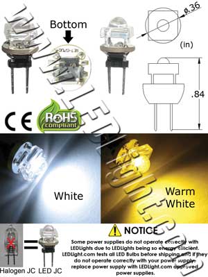 G4 GY6.35 JC Super Flux 1 LED 12 Volt AC-DC G4 Base product 72253