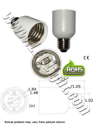 73462 E26 to E39 Converter product - E26/E27 male and E39/E40 Mogul female