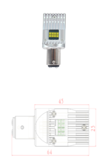 Image of a led headlight 6 volt positive ground ba15d 1158