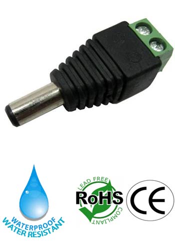 Connector male 5.5mm x 2.1mm Water Resistant