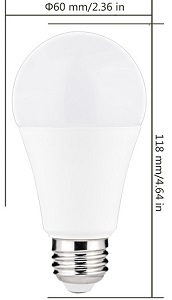 A19 15 Watt LED E26 Dimmable 240 Beam 120 VAC