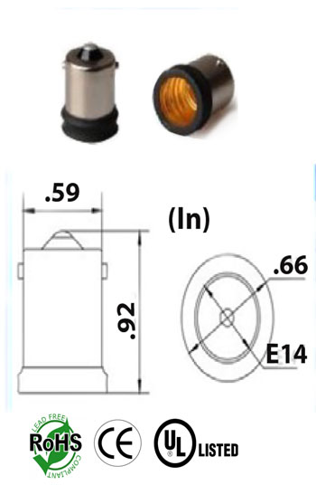 BA15S male to E14 Screw female Adapter Converter