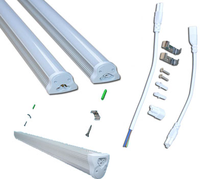 T8 LED Tube Light Integrated Fixture 4 Foot 18W 120V AC