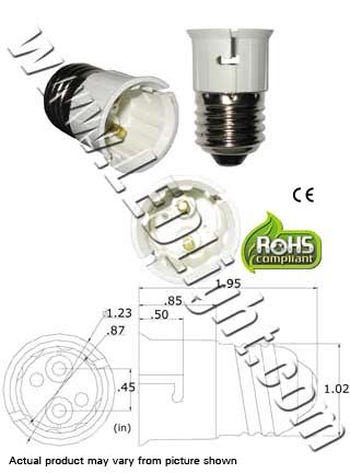 E27 male to B22 female Converter