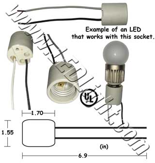 dienen Macadam Absoluut E26 E27 Female Socket with Wires - Sockets - LEDLight