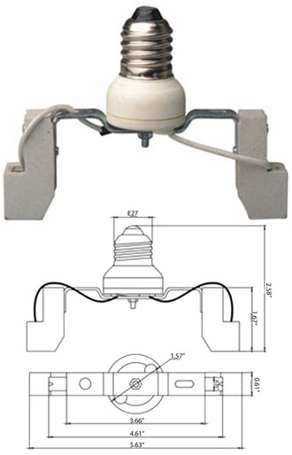 E27 male to R7S female J Type 118mm Converter