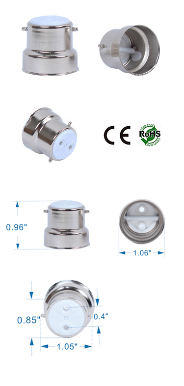 B22 Male Iron Solder Less Cap product 76444