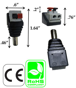 Connector Male 5.5mmx2.1mm to Screw Terminals