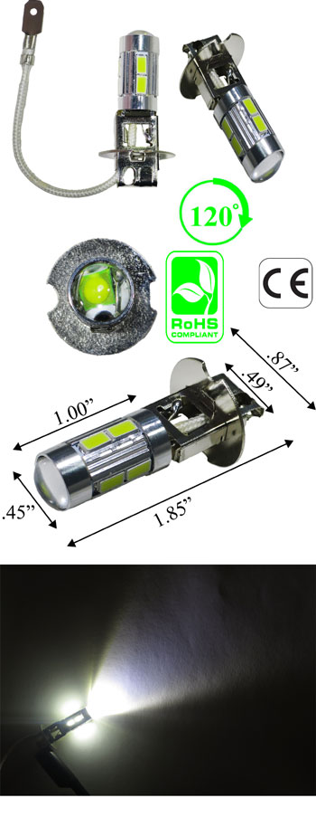 H3 Driving Fog Running 3 Watt + 8 5730 SMD 12-24VDC