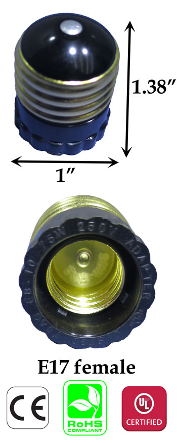 E26-E27 male to E17 female Converter