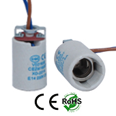 E14 female Socket Ceramic 250 Volt 2 Amp with Pigtail wires