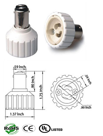 BA15D male to GU10 female Converter Lamp Holder