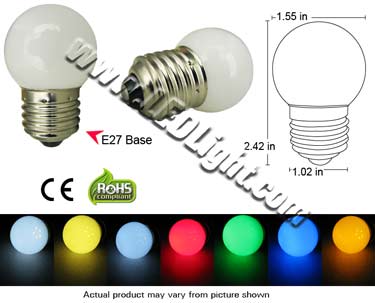 E27 Globe LED Light Bulb 120 VAC 360 Degree View