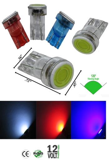 T10 Wedge 1 Watt MCOB LED 12 VDC