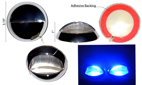 Chrome Projector Automotive 8 LED Light Puck 12V DC 1 Pair product 78461