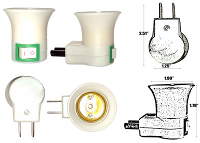 2 Pin Male Power Plug to E27 Female Socket product 78465