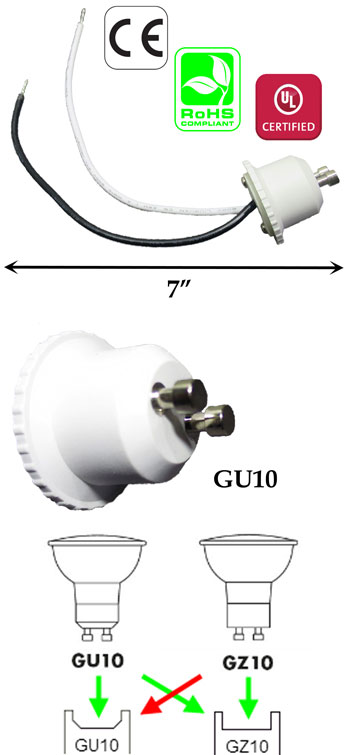 GU10 Male to 18AWG 15cm wires Converter