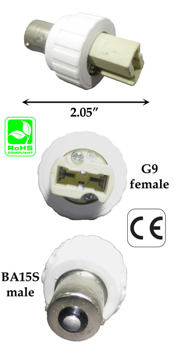 BA15S male to G9 female Converter