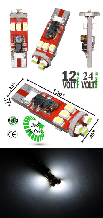 T10 wedge has 9 3528 led's. Product 78987