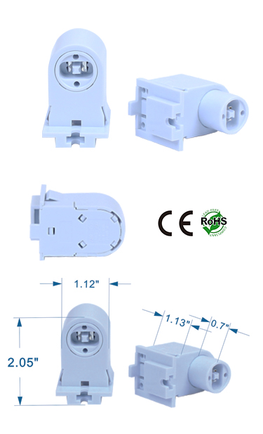 T8 Tombstone R17D Female Retrofit Socket Shunted Matched Pair