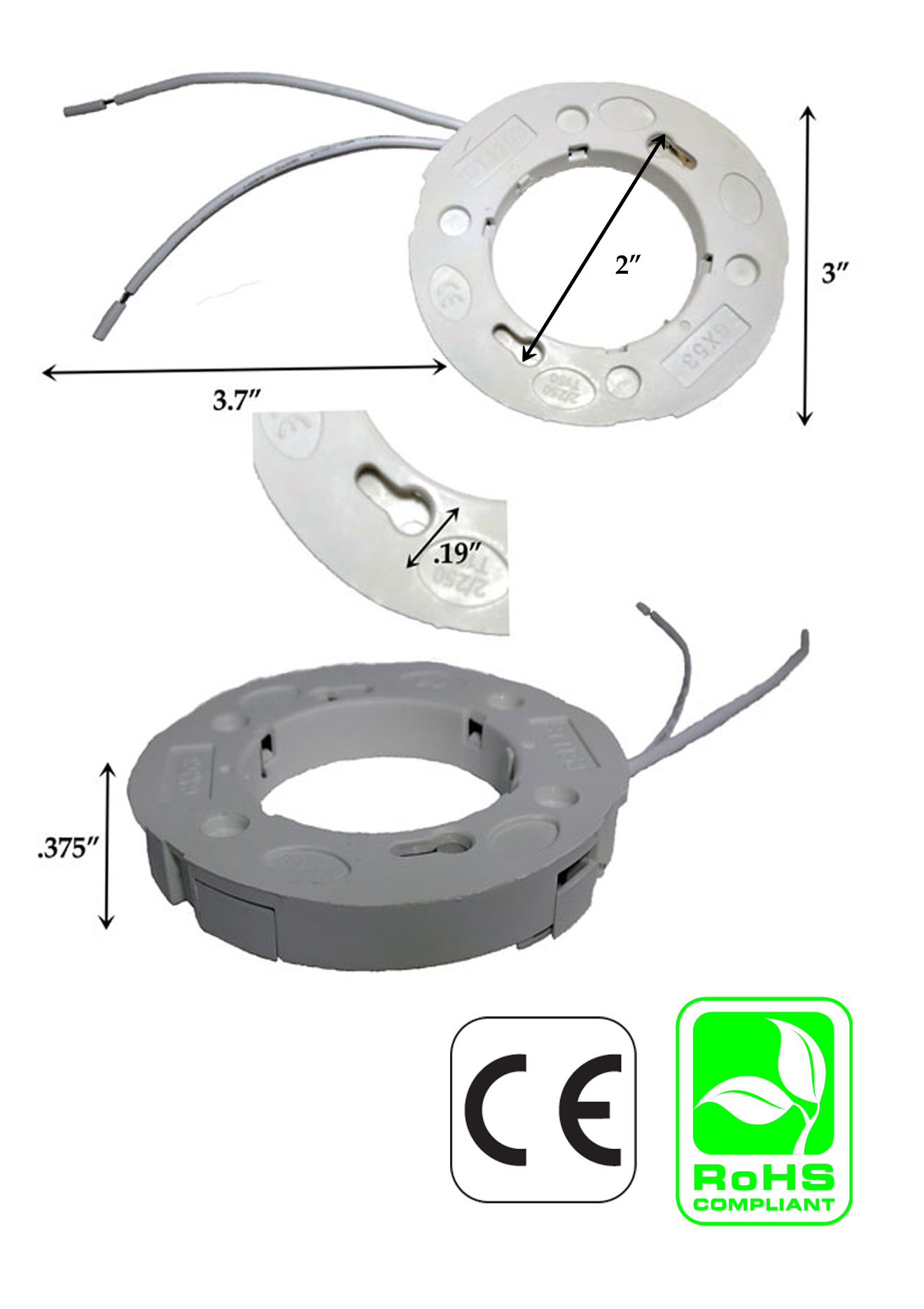 GX53 Holder Socket with wires