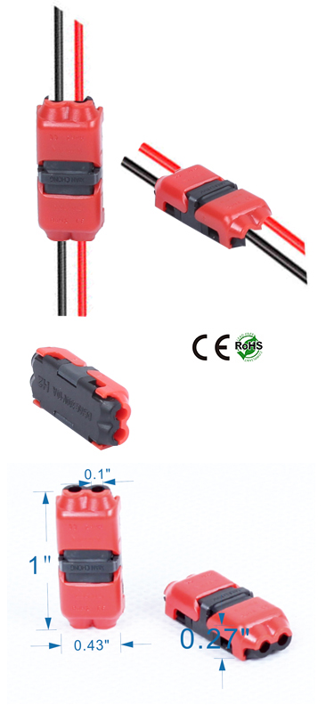 Connector 2  to 2 Wire Pack of 3
