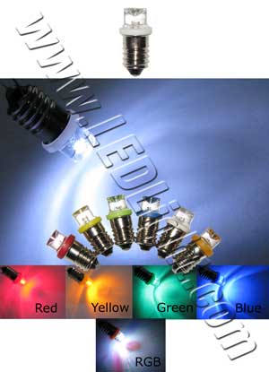 E10 Miniature Screw Concave LED Bulb 6 to 12 Volt DC