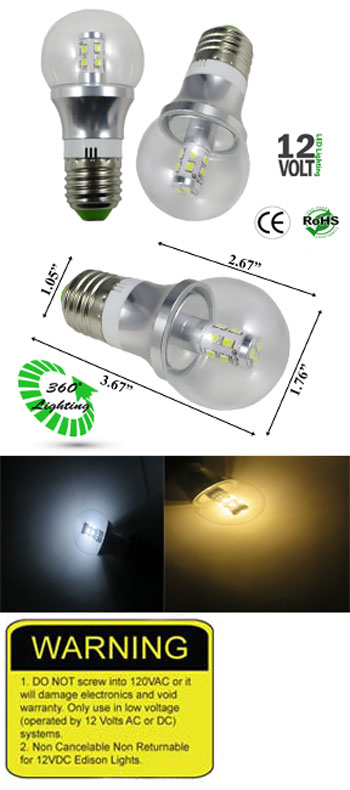Bulb LED 15 Watt 12 Volt Dimmable NCNRNW