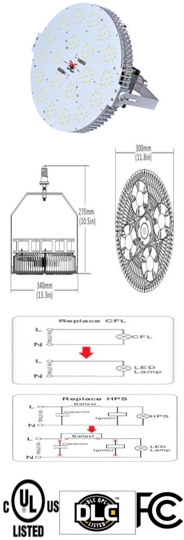 LED Retrofit Kit  240 Watt 200-480 VAC 270 Viewing Angle E26