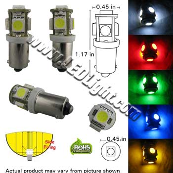 BA9S LED 1.5 Watt 12 Volt DC Miniature Bulb product 83456