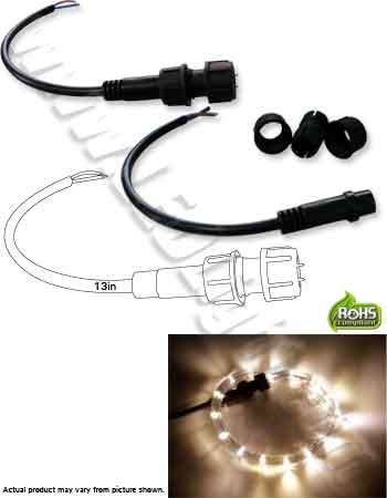 1/2 Inch Round LED Rope Light Power Harness
