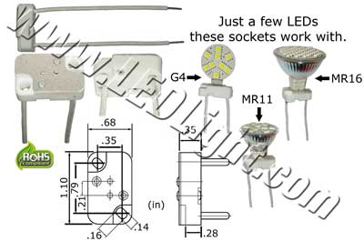 Surface mount bi-pin socket with wires product 84375