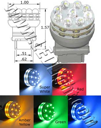 T25 Wedge Base 27 LED 12 V  DC LED Lamp